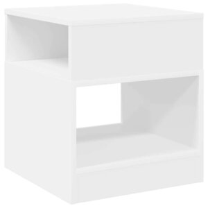 vidaXL Table d'appoint Blanc 40 5 x 40 x 45 cm Bois d'ingénierie