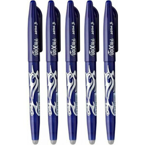 Lot de 5 stylos frixion ball pointe moyenne 0.7mm bleu pilot