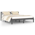 vidaXL Cadre de lit Bois massif de pin 160x200 cm Gris
