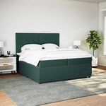 vidaXL Sommier à lattes de lit et matelas Vert foncé 200x200cm Velours