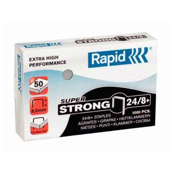 Agrafes Super Strong 24/8+ galvanisées Boite de 1000 RAPID