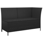 vidaXL Salon de jardin 4 Pièces avec coussins Noir Résine tressée
