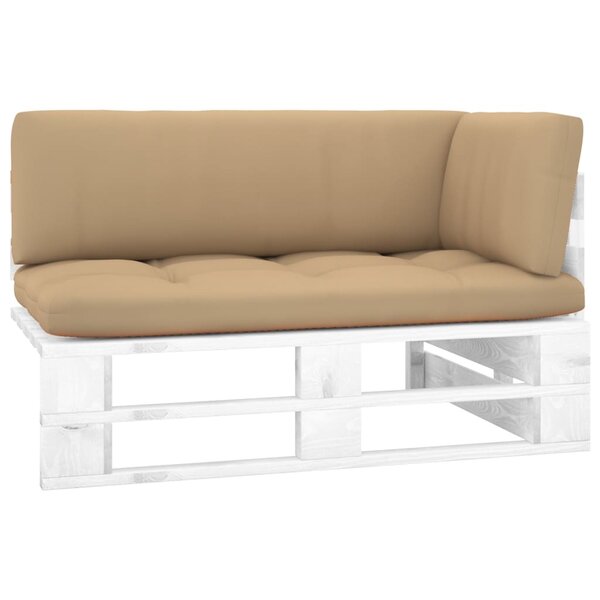 vidaXL Canapé d'angle palette de jardin Bois de pin imprégné de blanc