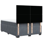 vidaXL Sommier à lattes de lit et matelas Gris foncé 160x200cm Velours
