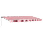 vidaXL Auvent Rétractable Rouge et Blanc 400x200 cm Aluminium