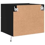 vidaXL Table de chevet murale avec lumières LED noir