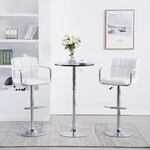 vidaXL Tabourets de bar lot de 2 blanc similicuir