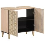 vidaXL Armoire lavabo de salle de bain bois massif de manguier