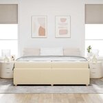 vidaXL Cadre de lit avec matelas avec matelas Crème 200 x 200 cm tissu