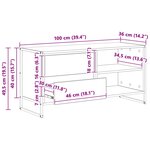 vidaXL Meuble TV Chêne Fumé 100 x 36 x 49 5 cm Bois d'ingénierie