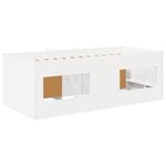 vidaXL Cadre de lit en loft avec armoire 3 Pièces Blanc Bois d'ingénierie
