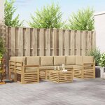 vidaXL Ensemble de canapés d'extérieur 8 Pièces Blanc et Beige Polyester