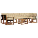 vidaXL Ensemble de canapés d'extérieur 8 pc Naturel et Beige