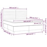 vidaXL Sommier à lattes de lit avec matelas Gris foncé 160x200cm Tissu