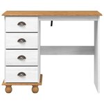 vidaXL Bureau ASKIM Blanc 95 x 40 x 75 cm Bois massif en pin