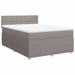 vidaXL Sommier à lattes de lit avec matelas Taupe 140x190 cm Tissu