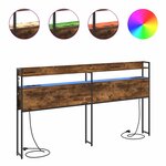 vidaXL Tête de lit de rangement Chêne fumé 200 cm Bois d'ingénierie