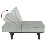 vidaXL Canapé-lit avec porte-gobelets gris clair velours