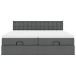 VidaXL Cadre de lit ottoman avec matelas gris foncé 200x200cm tissu