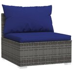 Vidaxl salon de jardin 11 pièces avec coussins résine tressée gris