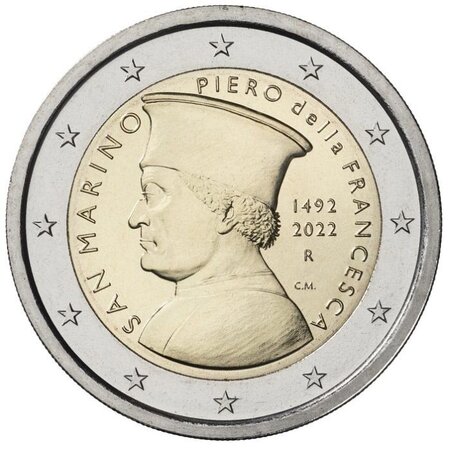 Pièce de monnaie 2 euro commémorative Saint-Marin 2022 BU – Piero Della Francesca