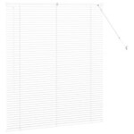 vidaXL Store de Fenêtre avec des rideaux Blanc Aluminium