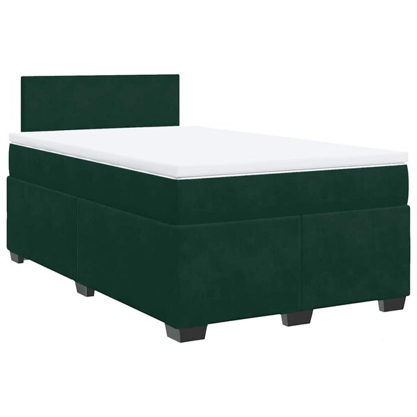 vidaXL Sommier à lattes de lit avec matelas vert foncé 120x190 cm