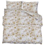 vidaXL Ensemble de housse de couette blanc et marron 260x220 cm Coton