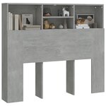 vidaXL Armoire de tête de lit Gris béton 120x19x103 5 cm