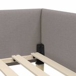 vidaXL Cadre de lit d'angle avec tête de lit Taupe 90 x 190 cm tissu
