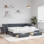 vidaXL Lit de jour avec gigogne et tiroirs sans matelas 90x200 cm