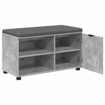 vidaXL Banc d'entrée avec coussin Uni Gris béton 80 x 38 x 46 cm