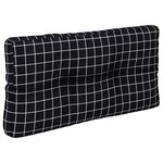 vidaXL Coussin de palette motif à carreaux noir 70x40x12 cm tissu