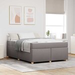 vidaXL Cadre de lit avec matelas Taupe 160 x 200 cm tissu