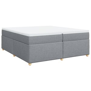 vidaXL Sommier à lattes de lit avec matelas Gris clair 200x200cm Tissu