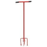 vidaXL Griffe de jardin Rouge Acier