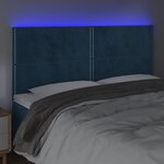 vidaXL Tête de lit à LED Bleu foncé 200x5x118/128 cm Velours