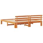 vidaXL Cadre de lit avec tête de lit Brun cire 180 x 200 cm Pin massif