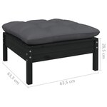 vidaXL Salon de jardin 5 Pièces avec coussins anthracite bois de pin