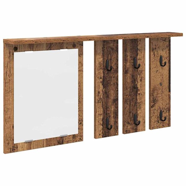 vidaXL Porte-manteau mural avec étagère Bois ancien 85 x 10 x 45 cm