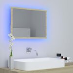 vidaXL Miroir LED de salle de bain Chêne sonoma 60x8 5x37 cm Acrylique