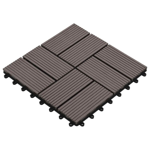 vidaXL Carreau de terrasse 11 Pièces Marron foncé 30 x 30 cm WPC
