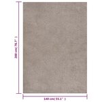 Vidaxl tapis shaggy à poils longs beige 140x200 cm