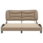 vidaXL Cadre de lit avec lumières LED cappuccino 160x200 cm similicuir