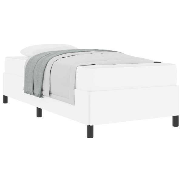 vidaXL Cadre de lit avec matelas Blanc 100 x 200 cm tissu