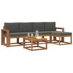 vidaXL Ensemble de canapés d'extérieur 6 Pièces Naturel et Anthracite