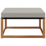 vidaXL Pouf d'Extérieur Bois d'acacia massif et Textilène Naturel