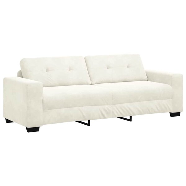 vidaXL Sofa 3 places avec coussin Crème Velours