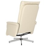 vidaXL Fauteuil inclinable de massage et repose-pieds crème similicuir