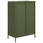 vidaXL Buffet haut vert olive 68x39x101 5 cm acier